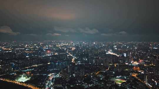 成都夜景航拍城市大景