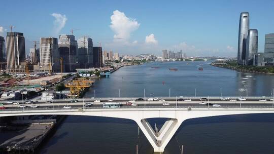 广州市区繁华城市风光航拍视频素材模板下载