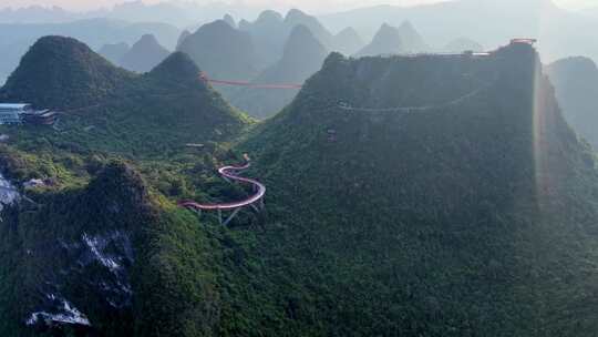 广西桂林阳朔如意峰景区航拍