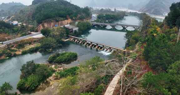 广西河池巴马盘阳河风景区航拍0808