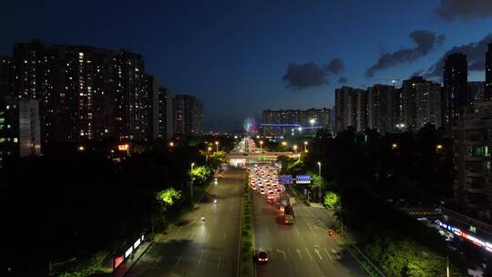 新安街道公路夜景