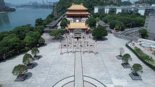 航拍广西柳州文庙