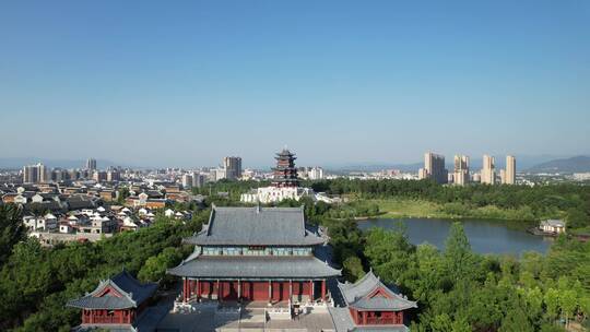 城市上空航拍