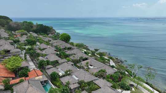 印尼巴厘岛金巴兰海滨度假村航拍自然风光