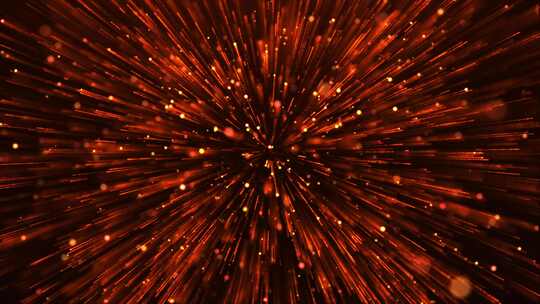 抽象多彩爆炸的金粉颗粒，发光的颗粒运动，