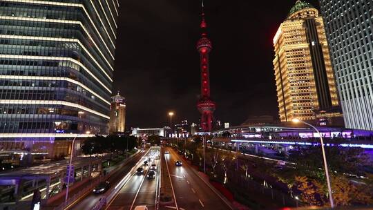 上海浦东夜景视频素材模板下载