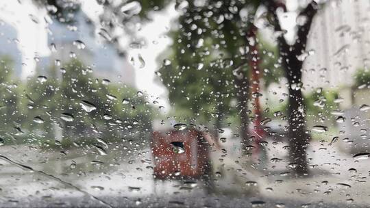 车窗雨滴视频素材模板下载