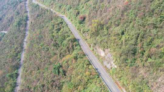 航拍 四川 山脉 盘山公路