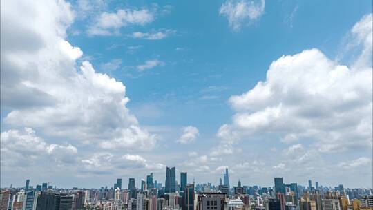 上海航拍天空云彩延时云层变化高楼大厦