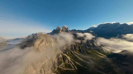 Dolomites，意大利，山， Fpv