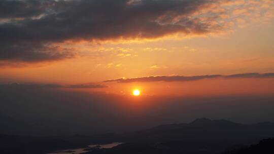 乡村天空日出延时阳光云朵早霞晨曦希望曙光