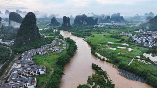 中国山水风光自然山脉意境航拍