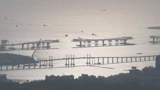 港珠澳大桥清晨航拍