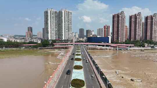 四川德阳青衣江路大桥航拍