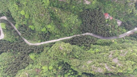 旅游景区湖南张家界蜿蜒盘山公路航拍