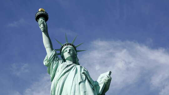 纽约自由女神像的延时拍摄视频素材模板下载
