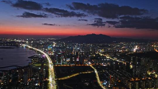 城市夜景青岛西海岸夜景