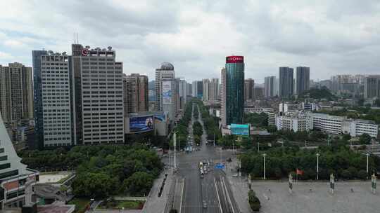 航拍贵州贵阳城市建设贵阳遵义路建设