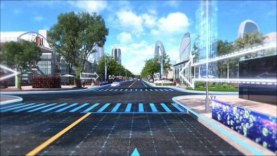 科技城市街道规划发展动画02