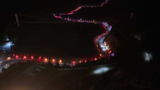 三门峡陕州区地坑院夜景