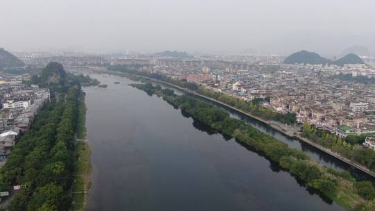 航拍广西桂林城市宣传片旅游城市视频素材模板下载