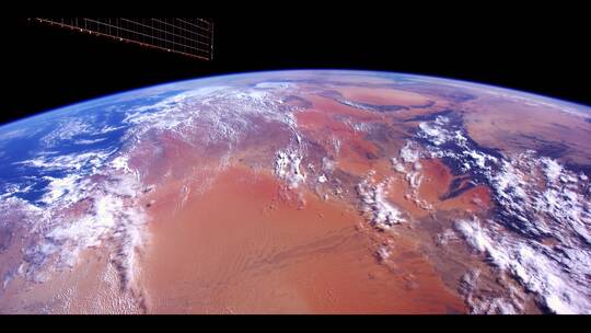 宇航员宇宙太空地球自转外太空视频素材模板下载
