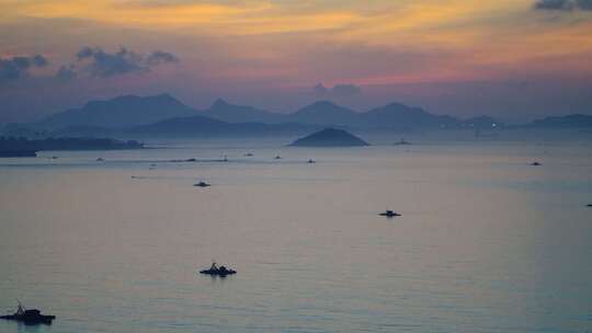 海岛风光朝霞日出延时摄影