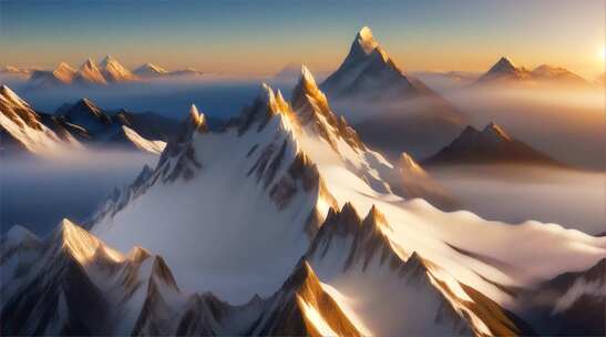 AIGC素材 雪山山峰自然风景