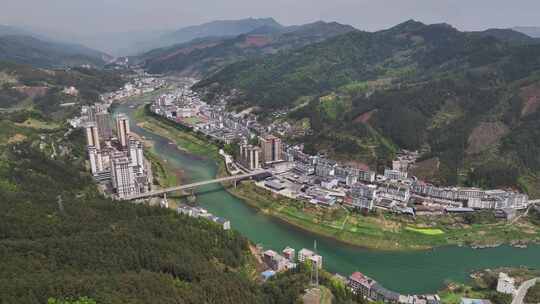 贵州黔东南从江县城都柳江航拍城市风光