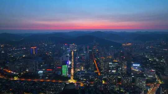 繁华都市航拍 城市大景