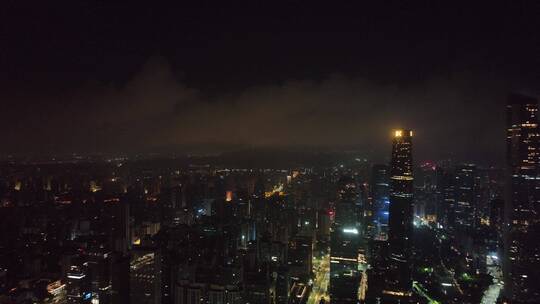 广州珠江新城市夜景航拍视频素材模板下载