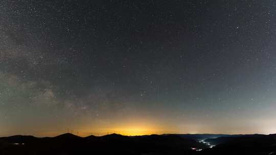 4k夏天崇礼天路银河星空公路