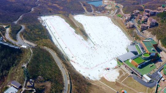 安吉云上草原度假区高山滑雪场航拍