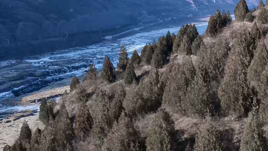 黄河壶口瀑布冬季黄河水冰挂视频素材模板下载