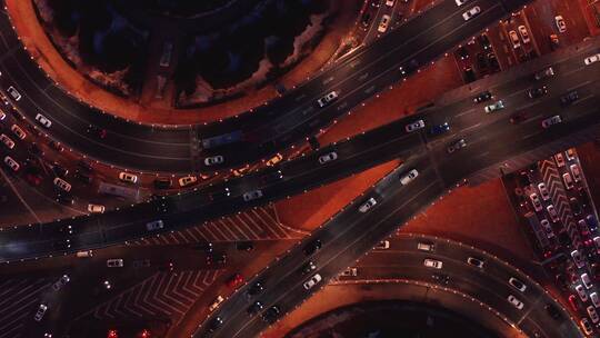 哈尔滨公路大桥夜景航拍