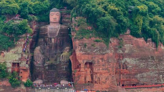 乐山大佛风景区延时摄影视频素材模板下载