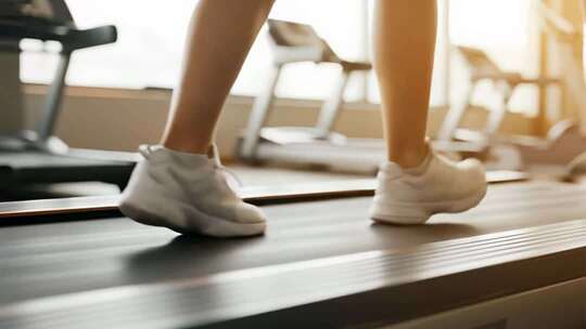 健身房跑步机健康生活方式视频
