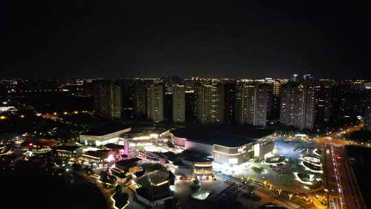 江苏无锡城市夜景灯光航拍