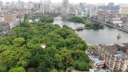 航拍江西南昌城市风光地标建筑