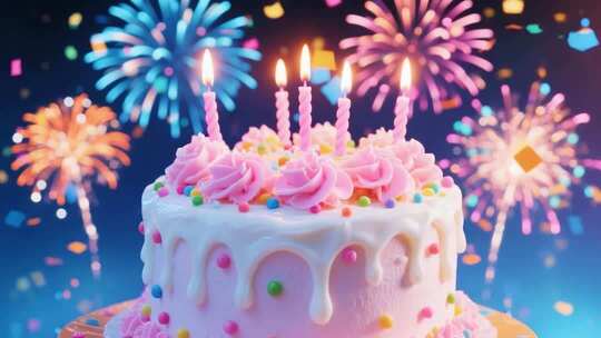 欢乐生日派对3D动画背景