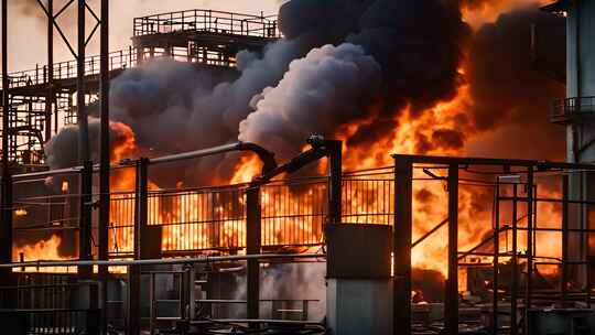 工厂火灾、火情、安全教育