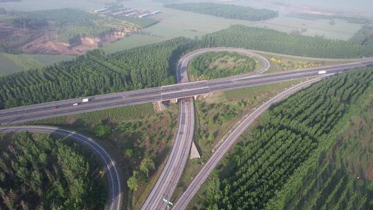 航拍高阳县高速公路