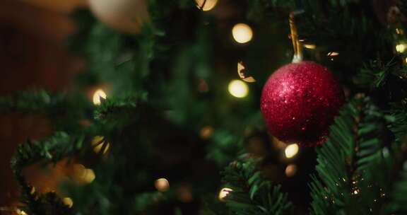 圣诞树，装饰，球，闪亮