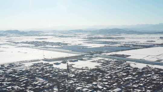 航拍雪景 唯美冬日空镜 立冬 冬至节气