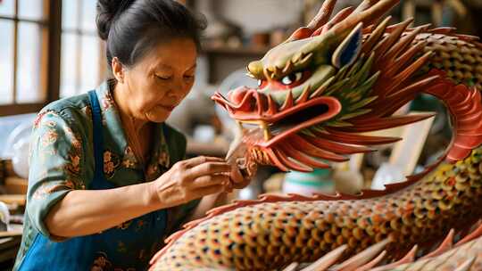 非遗鱼灯制作 大鱼灯笼 手工匠人工艺传承
