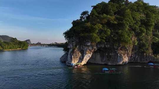 桂林 象鼻山 象山景区 桂林山水 航拍象山