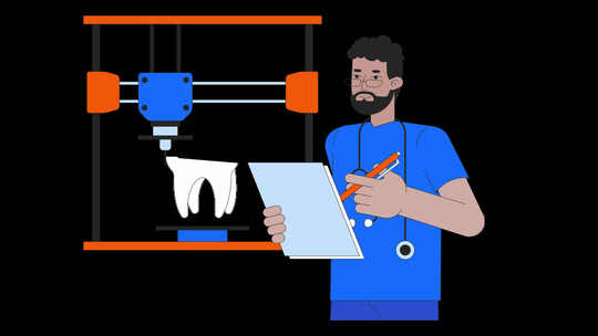 人体牙线卡通动画的3D打印