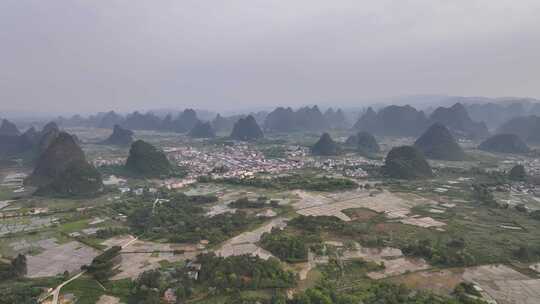 广西河池村落航拍风光