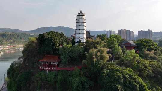 四川达州龙爪塔朝阳寺航拍