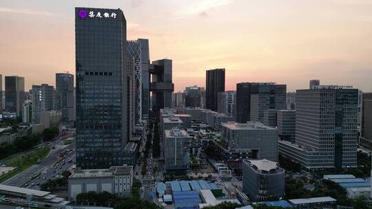 航拍深圳市软件产业基地夜景